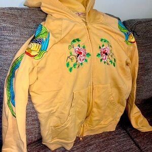 LF Exist Zip Up Embroidered Sweatshirt Hoodie *FLAWED*